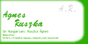 agnes ruszka business card