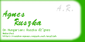 agnes ruszka business card